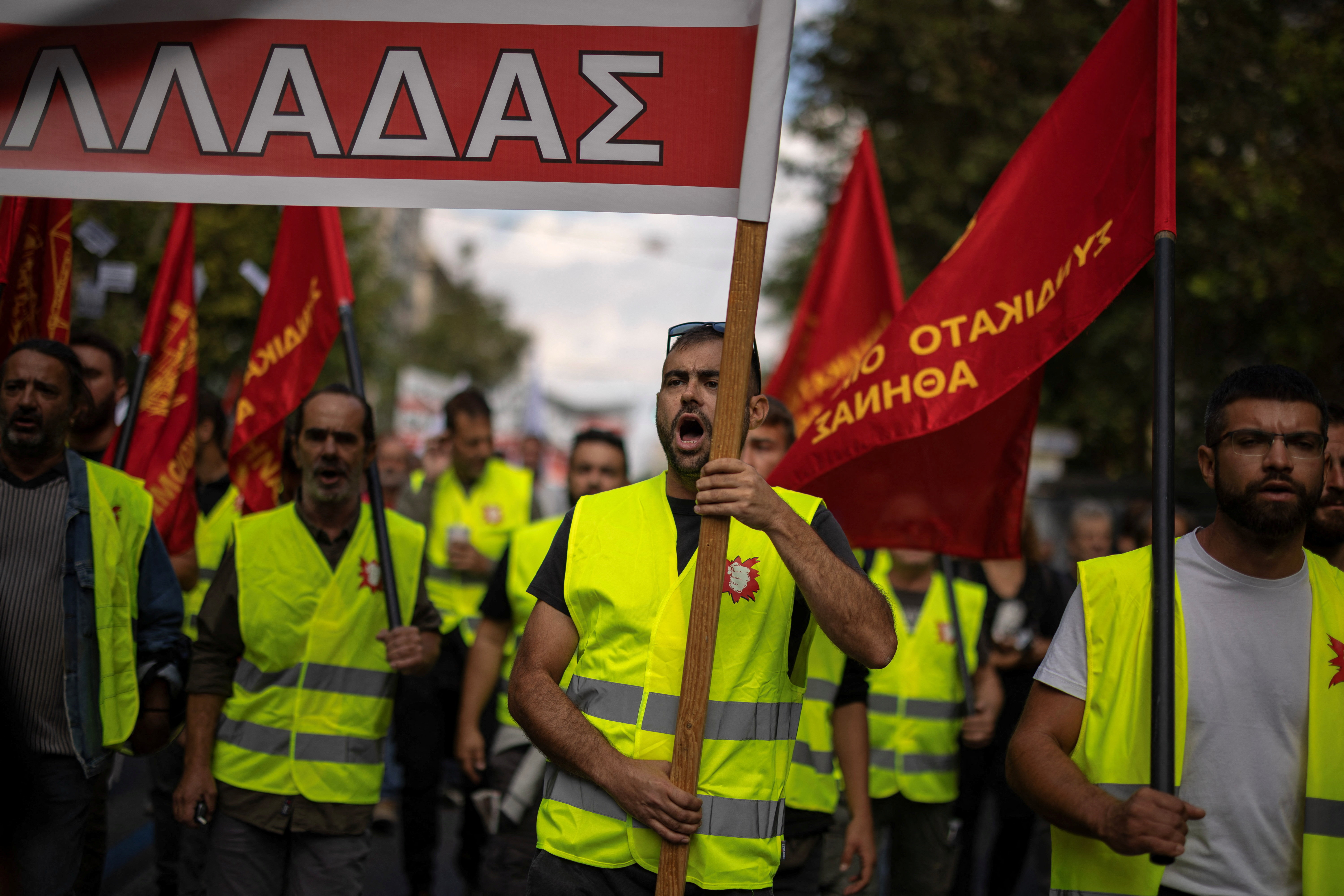 General strike to protest a labour reform extending a 13-hours workday, in Athens