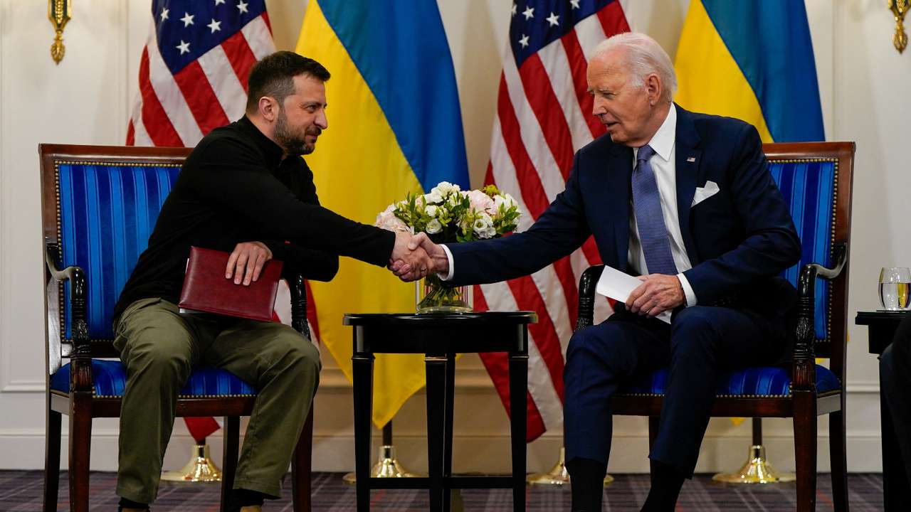 U.S. President Biden holds a bilateral meeting with Ukrainian President Zelenskiy, in Paris