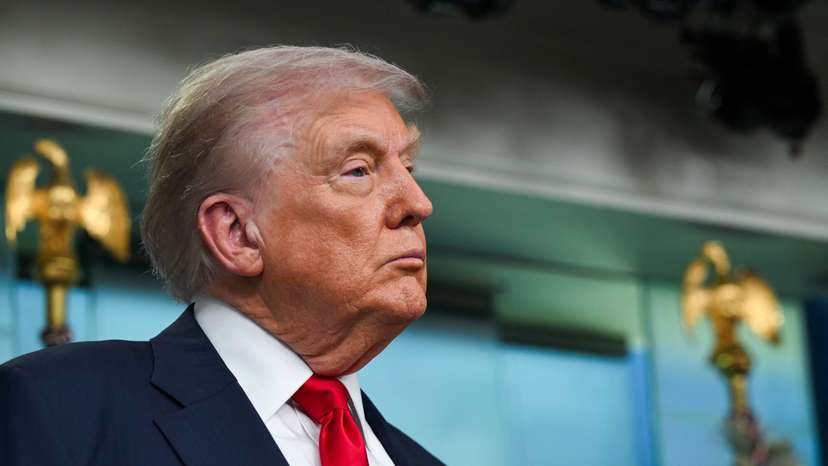 U.S. President Trump meets members of the media at the White House in Washington, D.C.