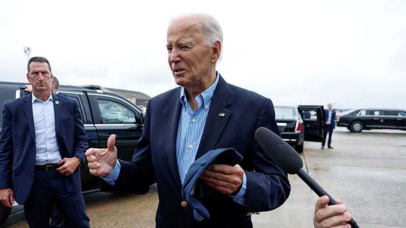 U.S. President Biden boards Air Force One en route to North and South Carolina, at Joint Base Andrews