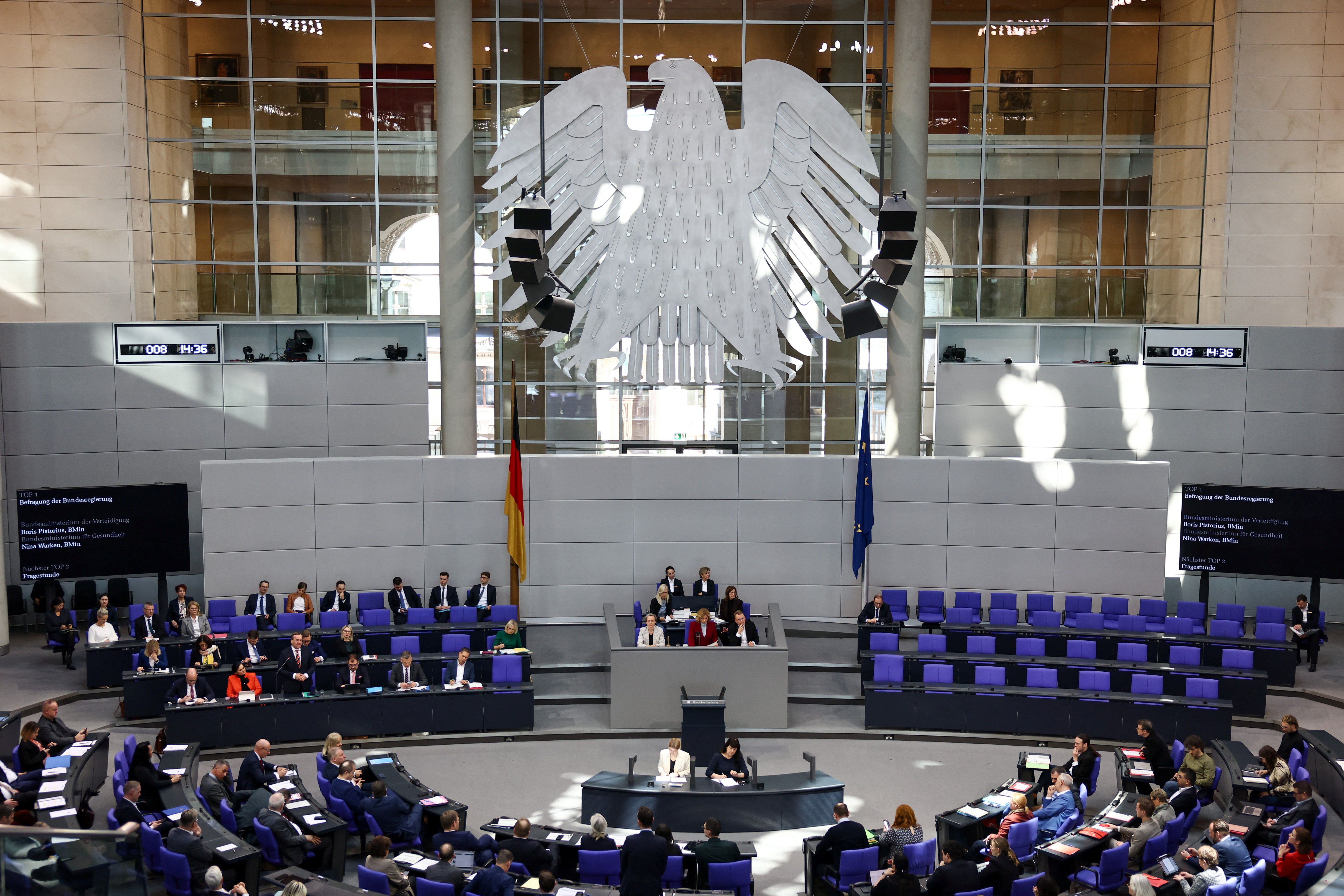 Session of the lower house of parliament Bundestag in Berlin