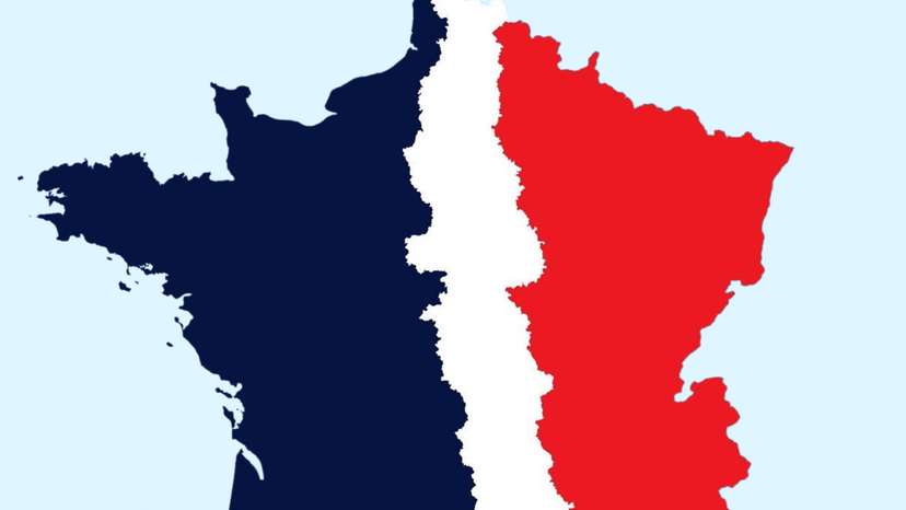 France split into three nearly equal populations shows how unevenly the country is settled