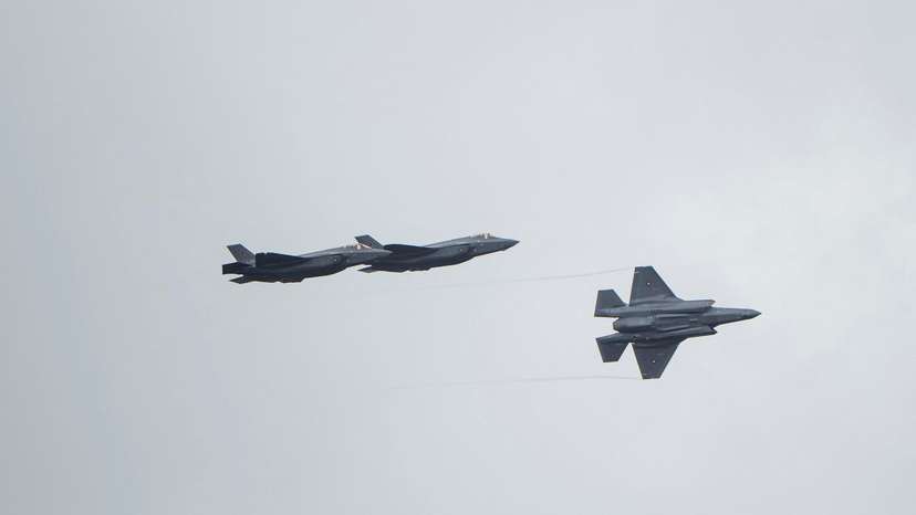 The Danish Minister of Defense receives the first F-35 fighter jets