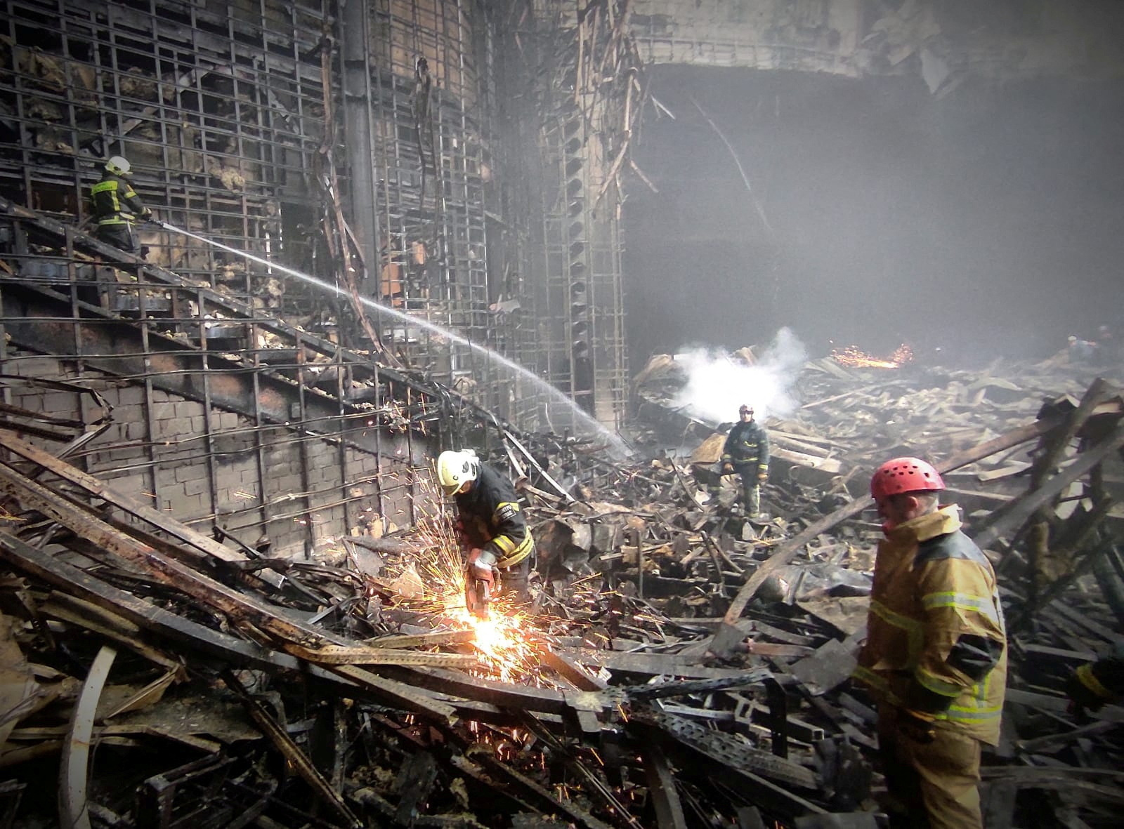 FILE PHOTO: Search and rescue operations at the Crocus City Hall concert venue after a deadly attack, outside Moscow