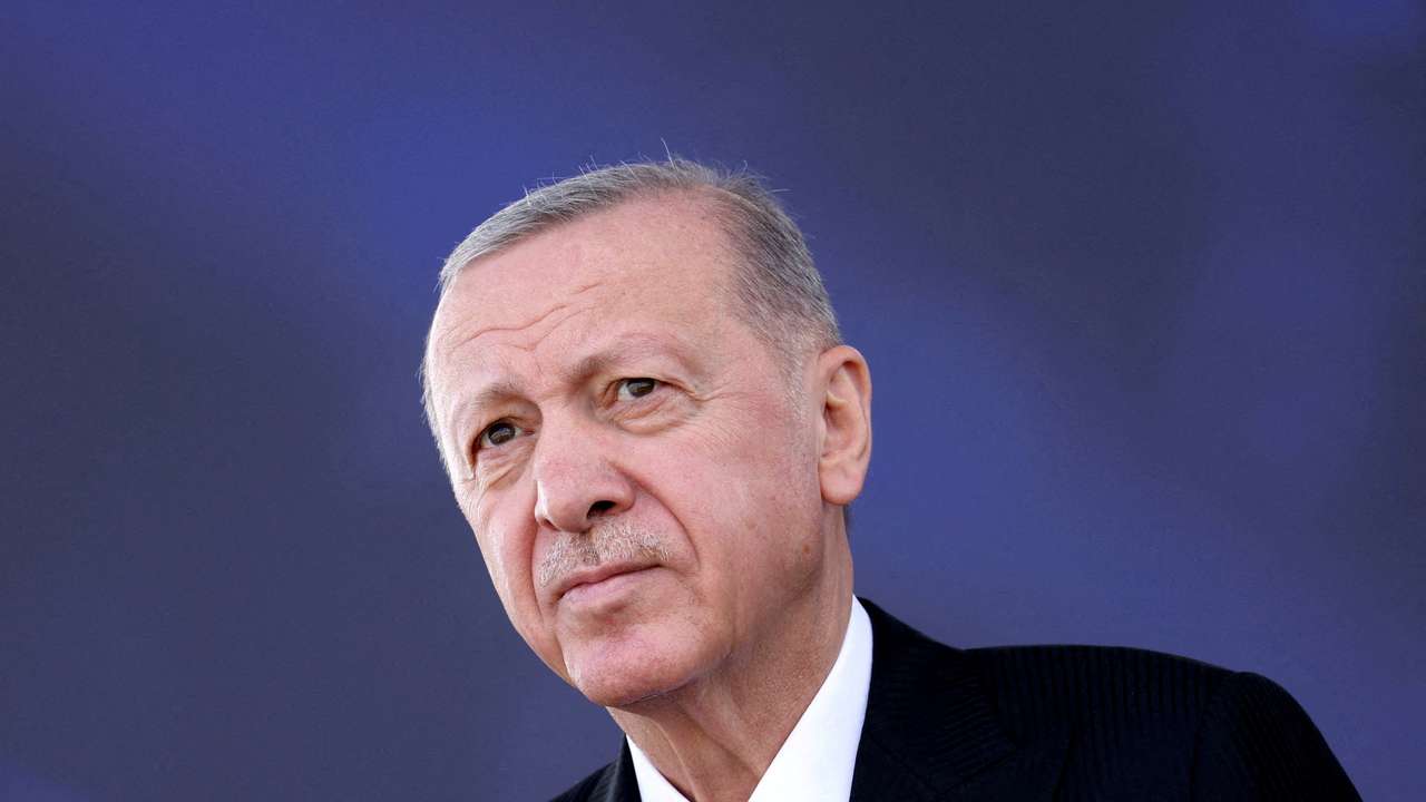 FILE PHOTO: Turkish President Erdogan attends a ceremony for the handover of new vehicles to the gendarmerie and police forces in Istanbul