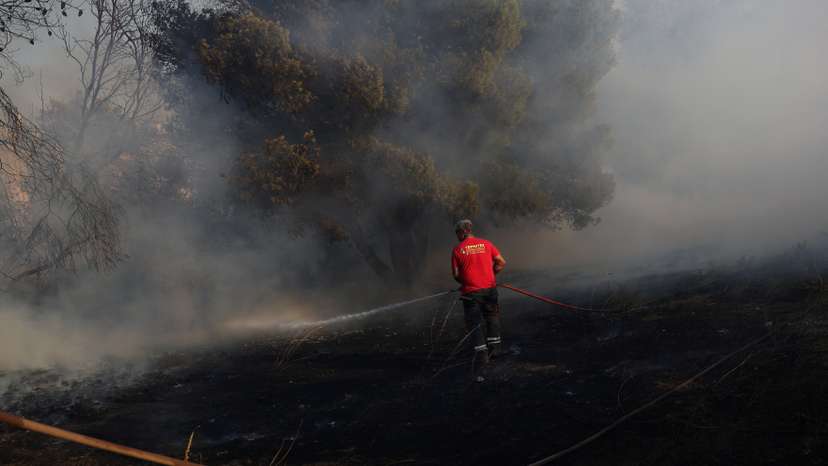 Wildfire burns in Anavyssos, near Athens