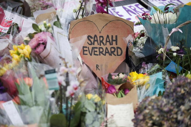 FILE PHOTO: Memorial site at the Clapham Common Bandstand, following the kidnap and murder of Sarah Everard, in London