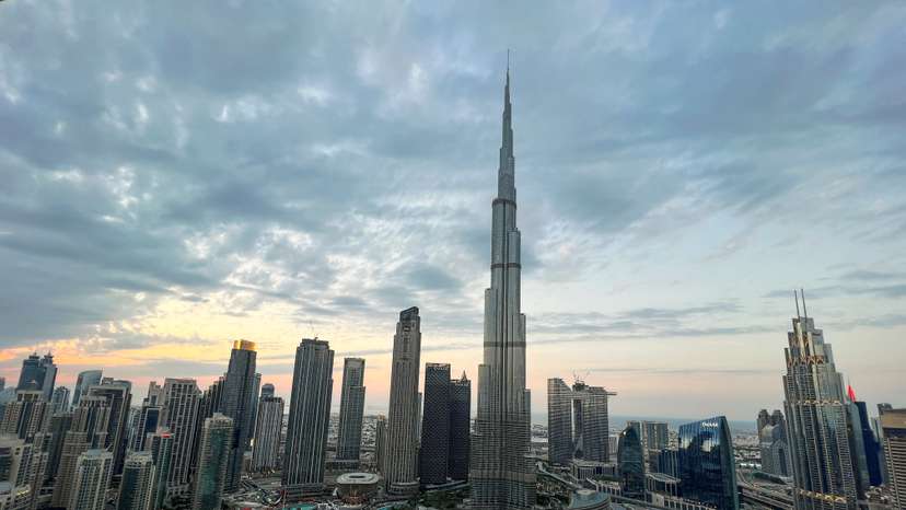 General view of Dubai Downtown showing world's tallest building Burj Al Khalifa, in Dubai