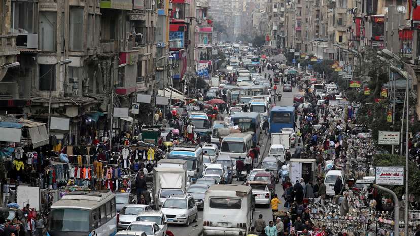 FILE PHOTO: A general view shows a crowd and shops at Al Ataba, a market in central Cairo