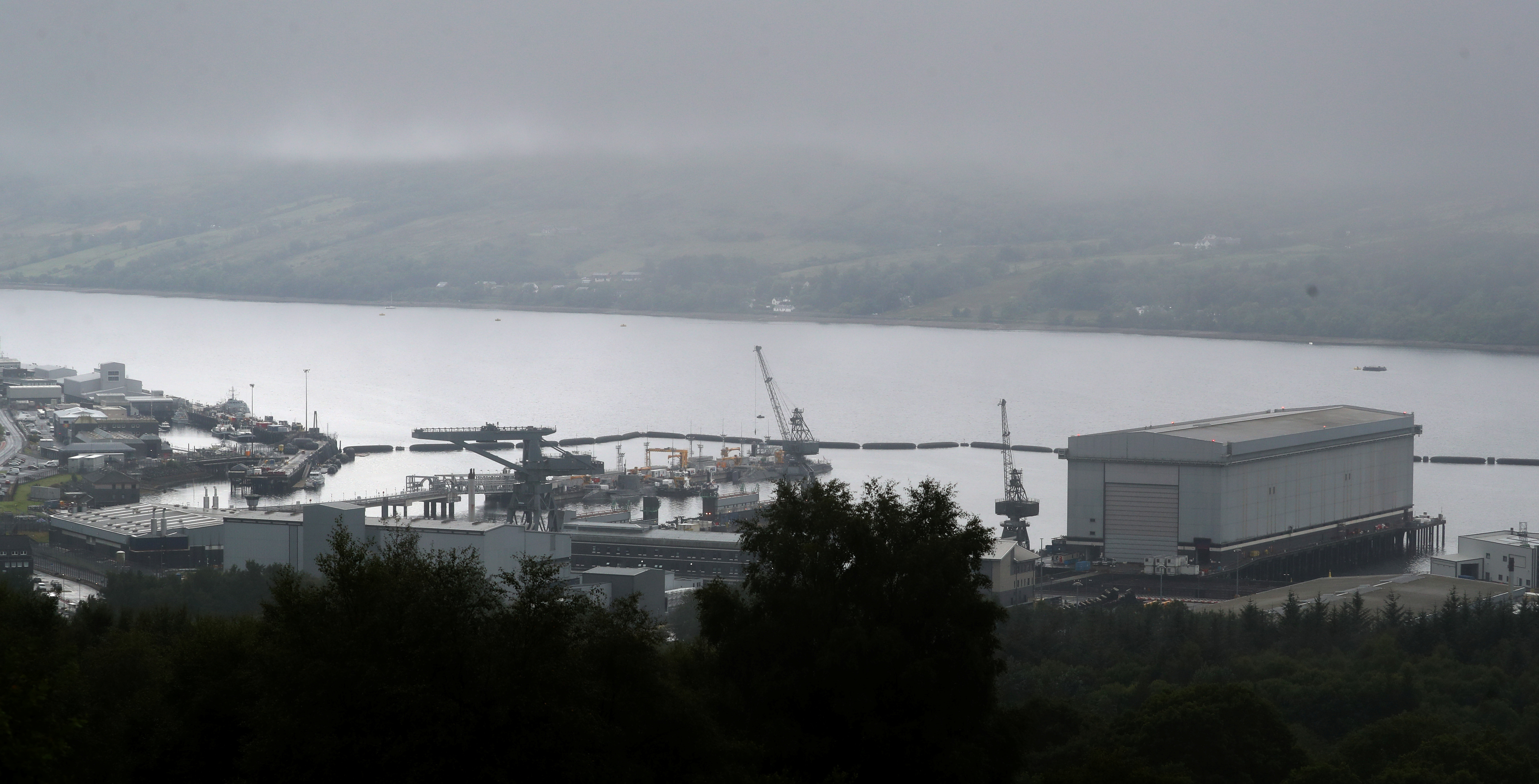 HM Naval Base Clyde sits on the banks of Gare Loch at Faslane, Scotland