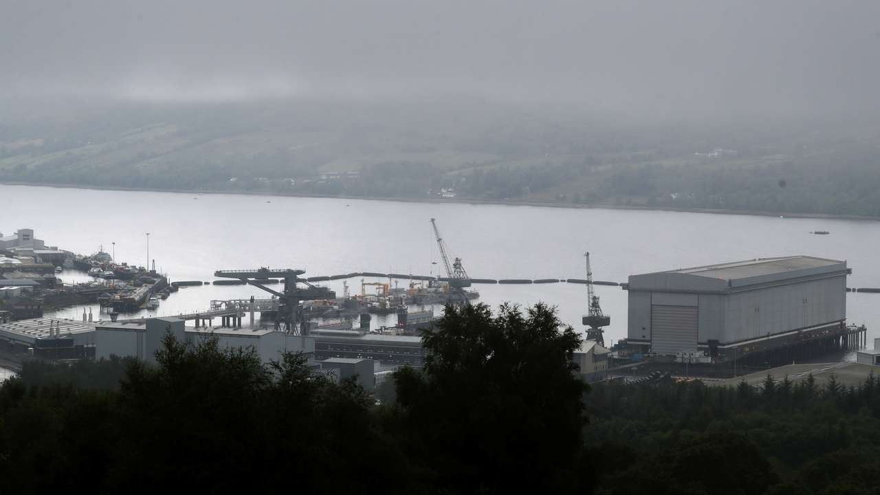 HM Naval Base Clyde sits on the banks of Gare Loch at Faslane, Scotland