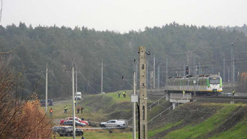 FILE PHOTO: The site of the blast on the railways on the Warsaw-Lublin line in Mika,