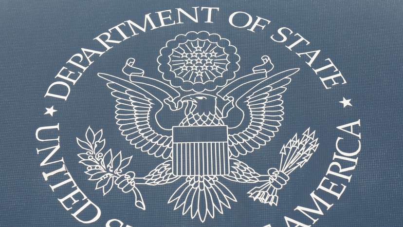 The seal of the United States Department of State is shown in Washington