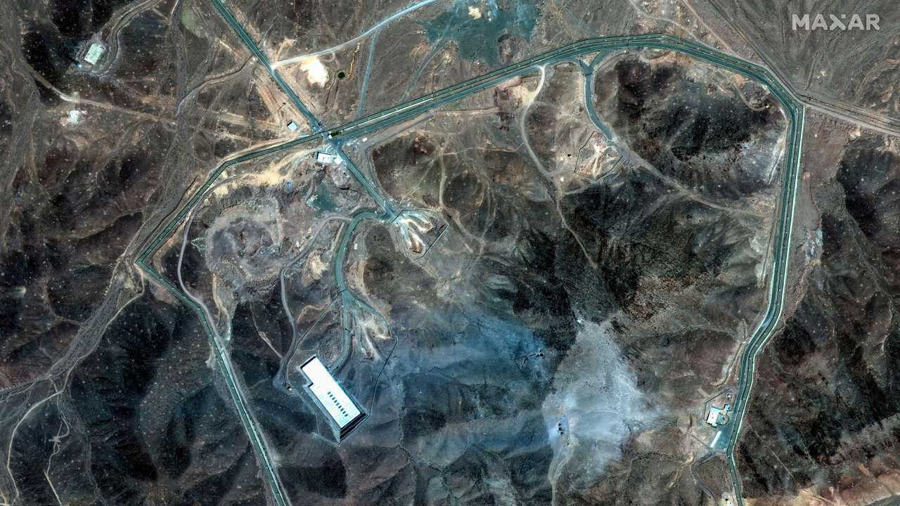 FILE PHOTO: A satellite view shows an overview of Fordow underground complex, after the U.S. struck the underground nuclear facility, near Qom