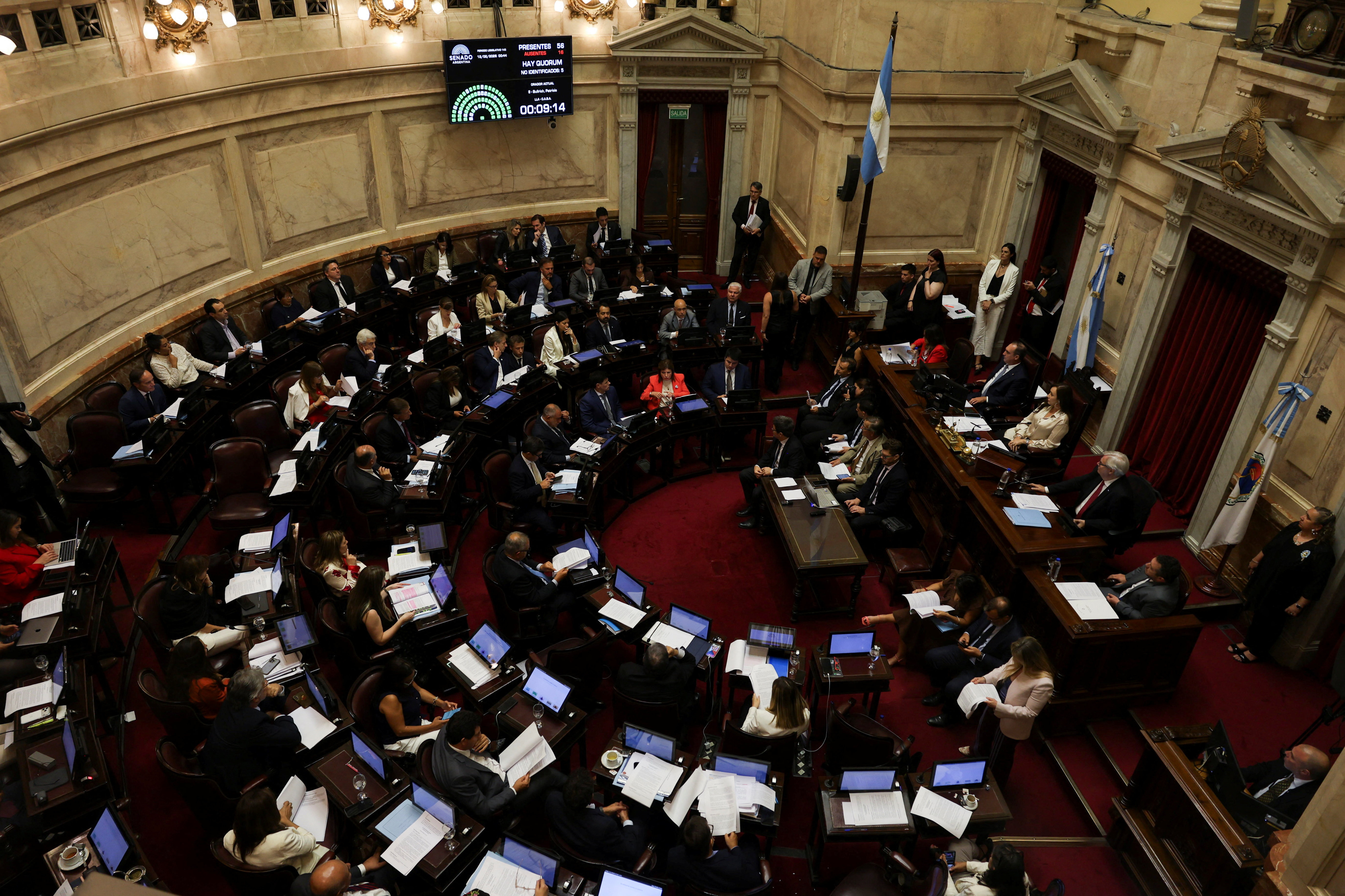 Argentina's Senate discusses labor reforms proposed by President Milei's government, in Buenos Aires