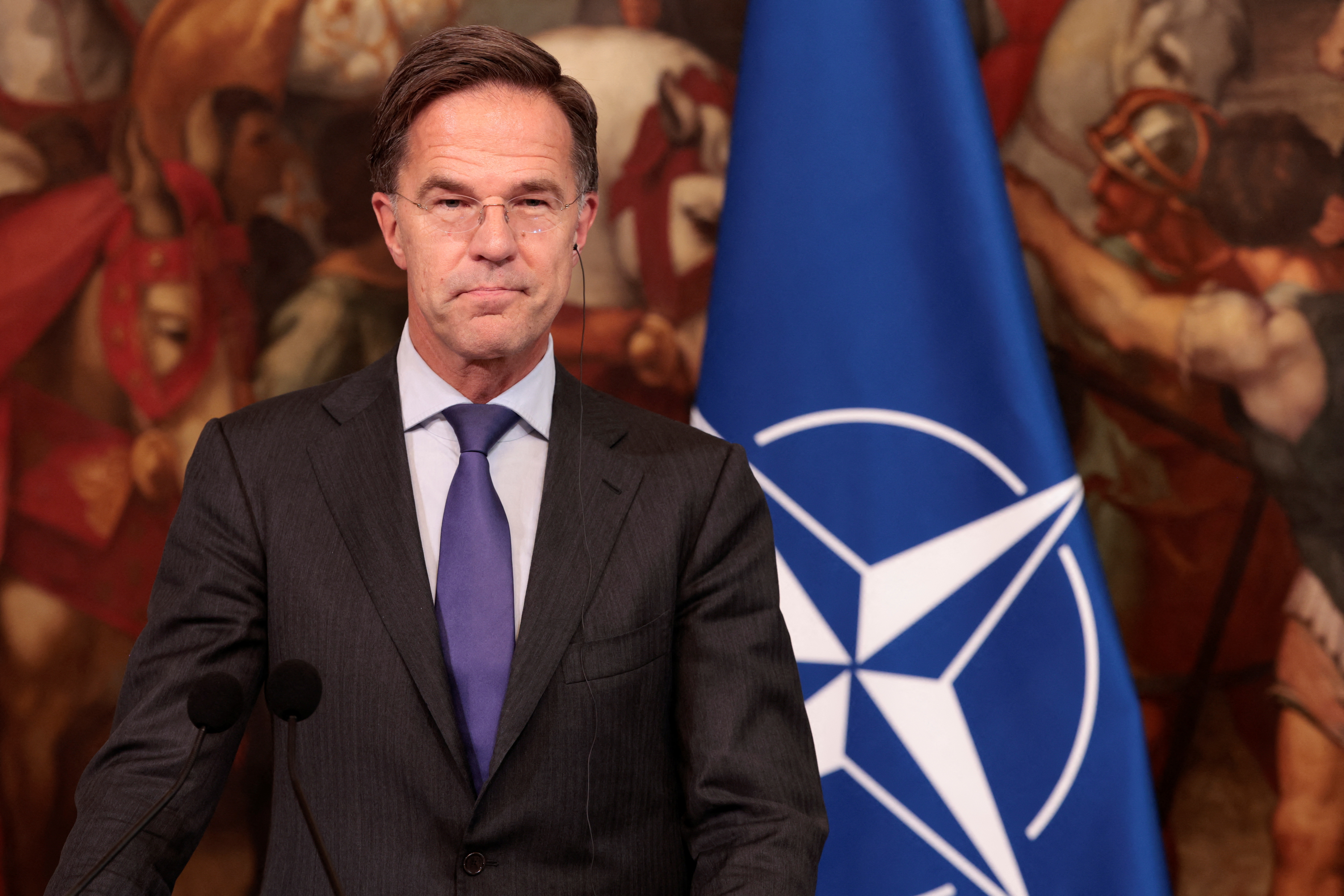 Italian Prime Minister Meloni meets NATO Secretary General Rutte at Chigi Palace in Rome