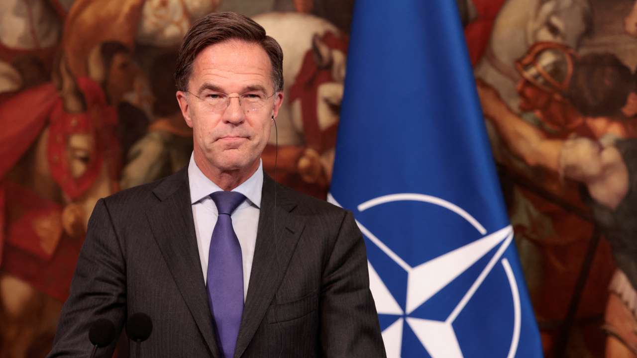 Italian Prime Minister Meloni meets NATO Secretary General Rutte at Chigi Palace in Rome