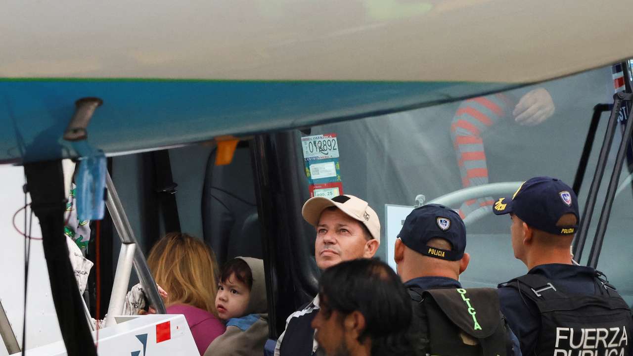 Migrants arrive in Costa Rica on a deportation flight from the U.S.