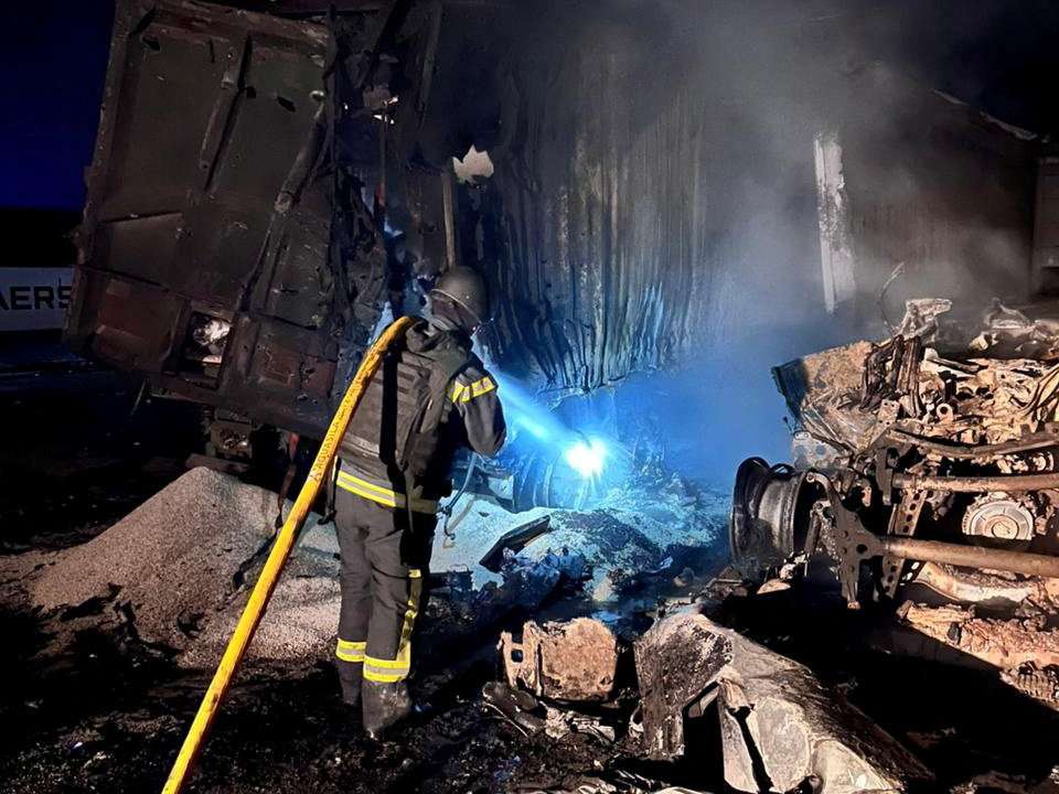 Aftermath of a Russian missile and drone attack in Odesa region