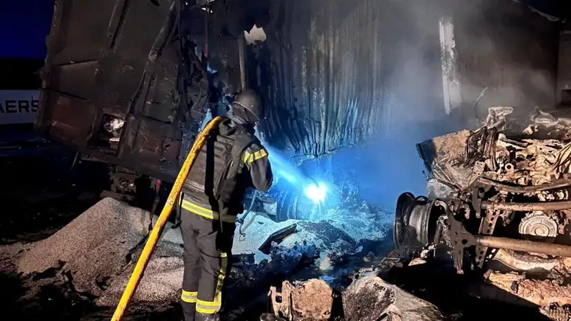 Aftermath of a Russian missile and drone attack in Odesa region