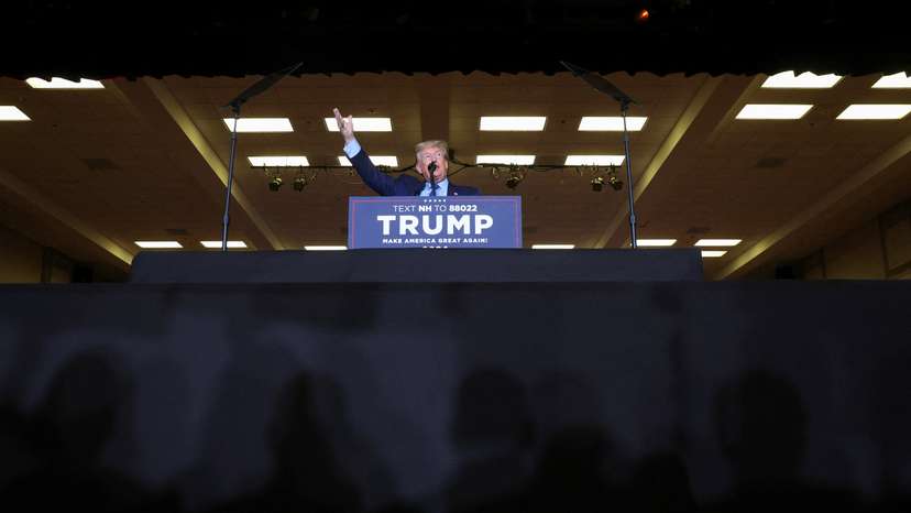 Republican presidential candidate Trump campaigns in New Hampshire
