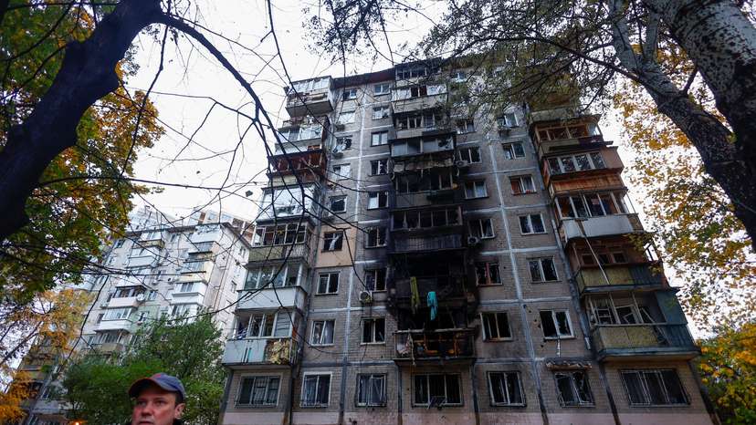 Aftermath of a Russian drone attack in Kyiv
