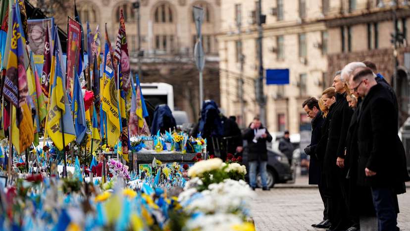 Memorial ceremony for fallen soldiers at Maidan Square in Kyiv