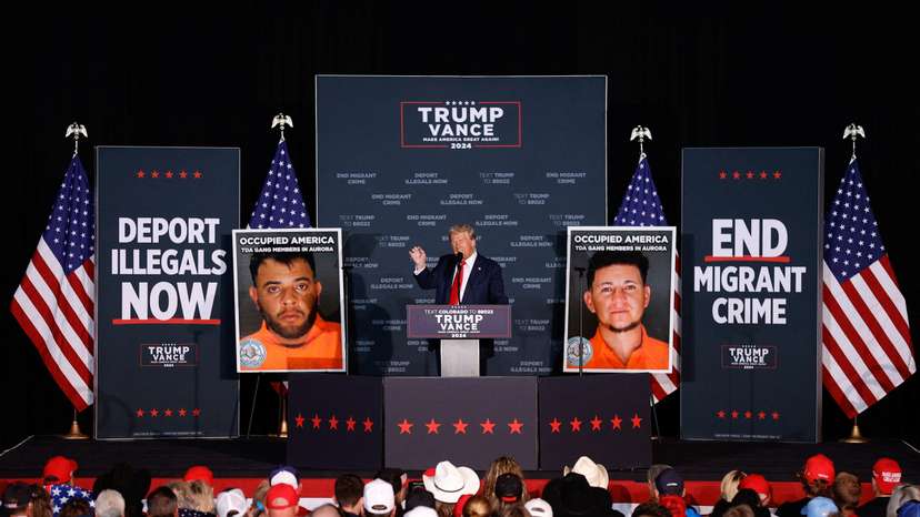 Republican presidential nominee and former U.S. President Donald Trump holds a rally at Gaylord Rockies Resort and Convention Center in Aurora, Colorado
