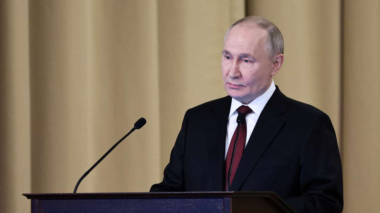 Russian President Putin attends a meeting of the Federal Security Service Board in Moscow