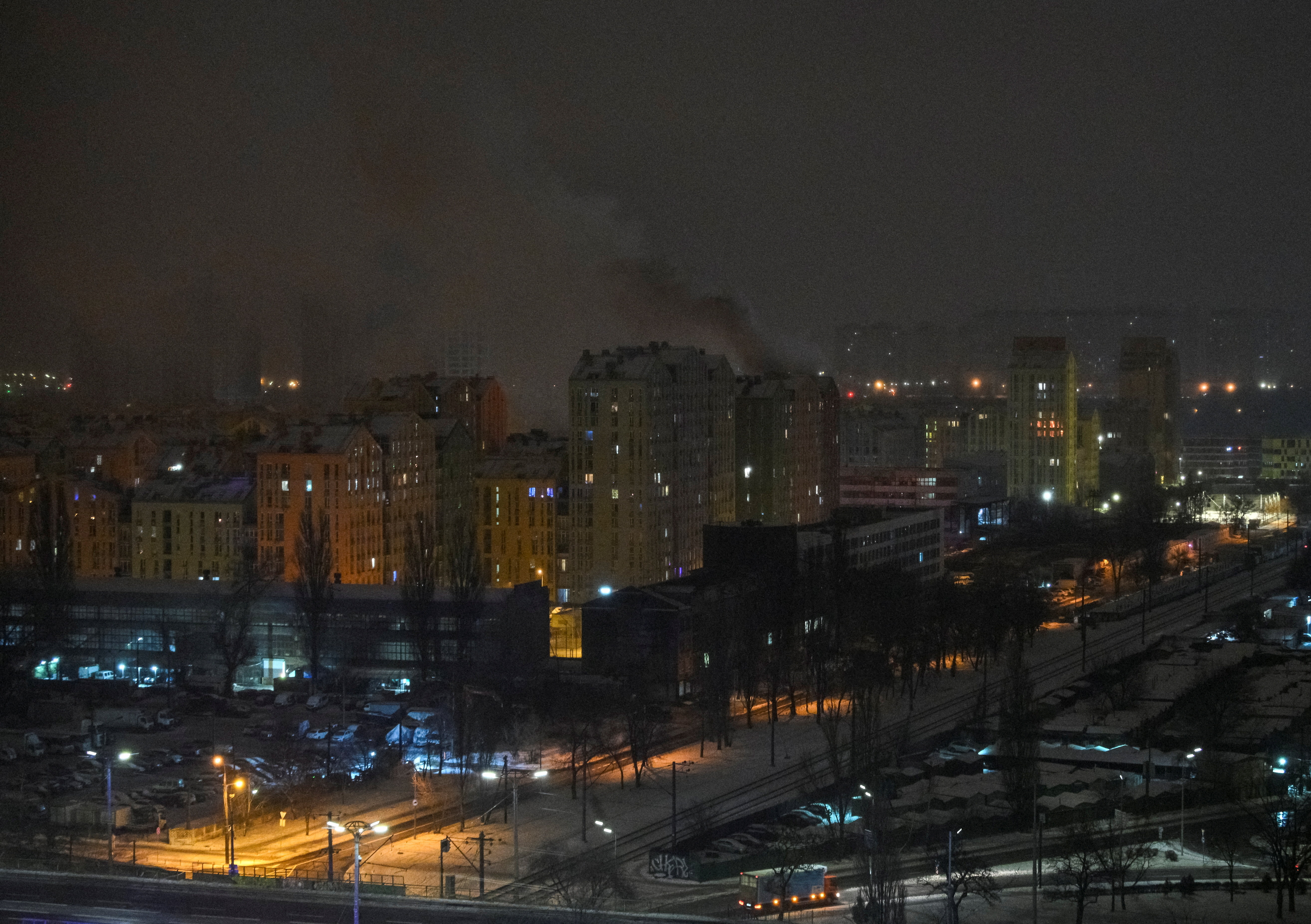 Russian missile and drone strike in Kyiv