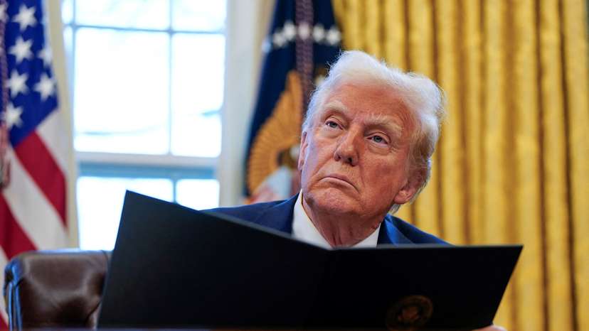 U.S. President Trump signs executive orders at the White House in Washington