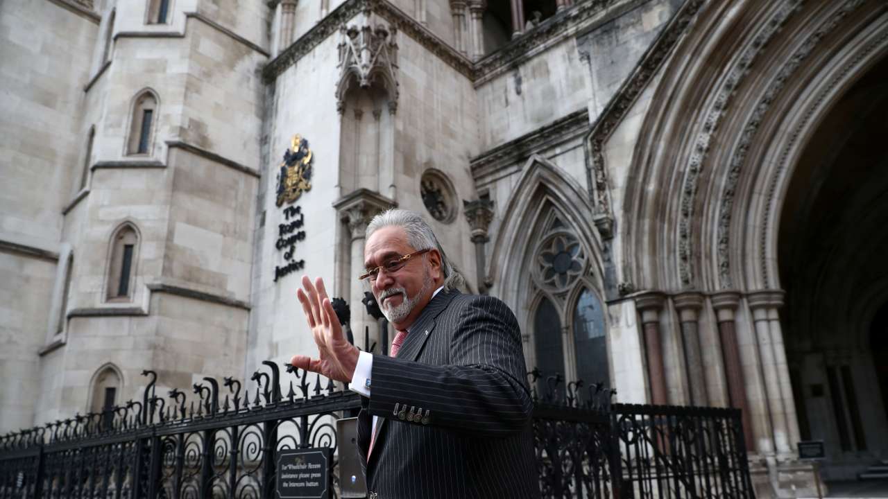 Indian businessman Vijay Mallya leaves the Royal Courts of Justice in London