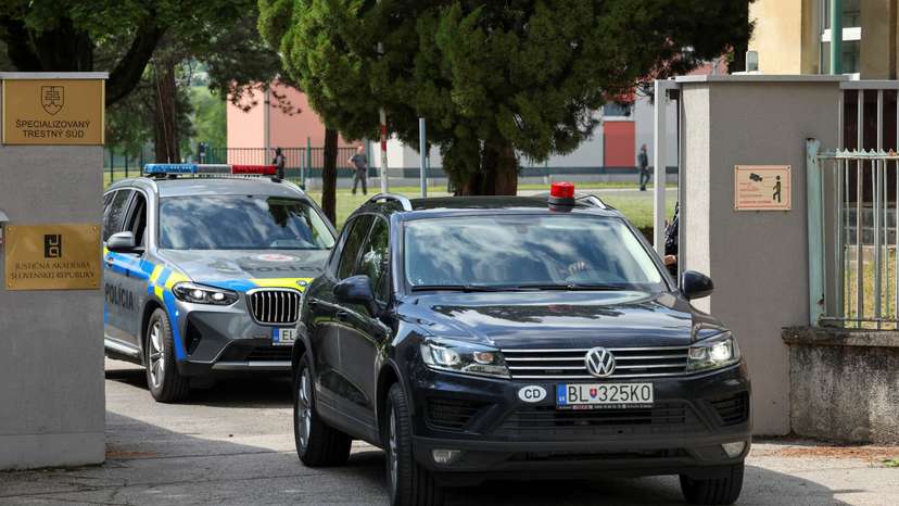 Juraj C., suspect in attack on Slovak PM Fico, is transferred by police to a Special Court for his hearing, in Pezinok