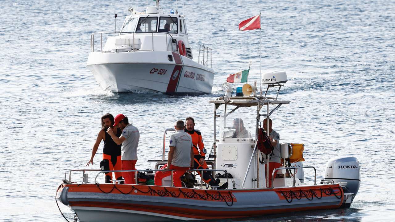 Rescue operations continue after a luxury yacht sank off Sicily