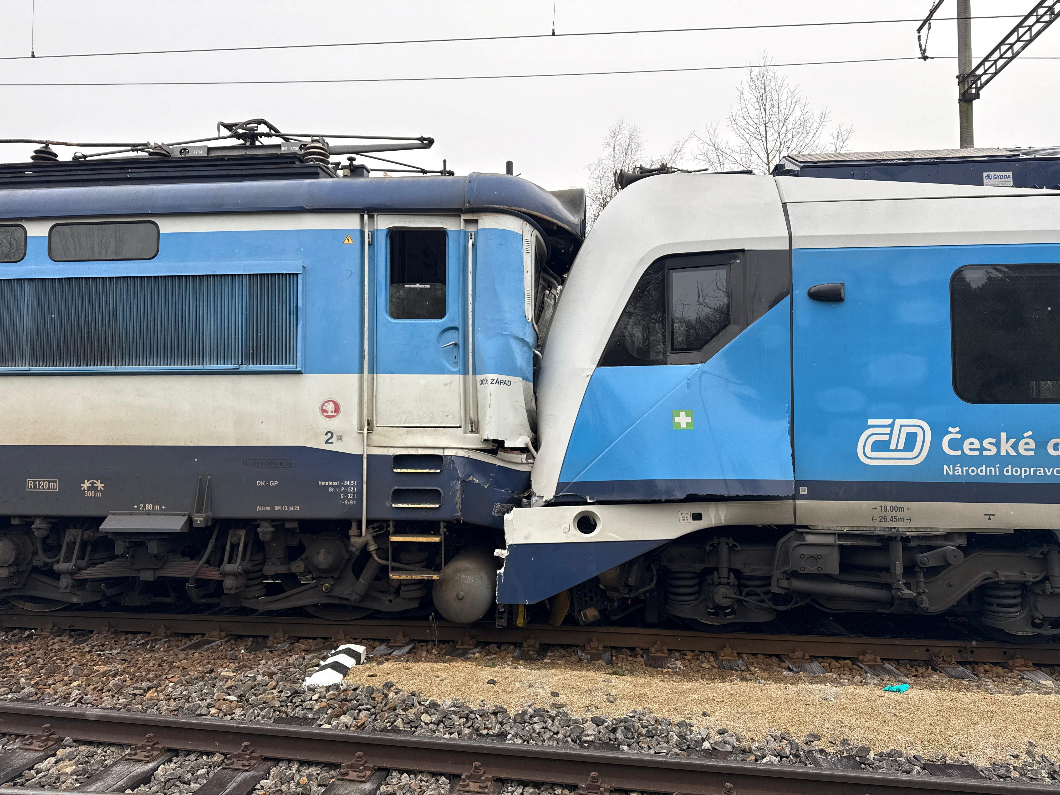 A collision between two trains in the town of Zliv