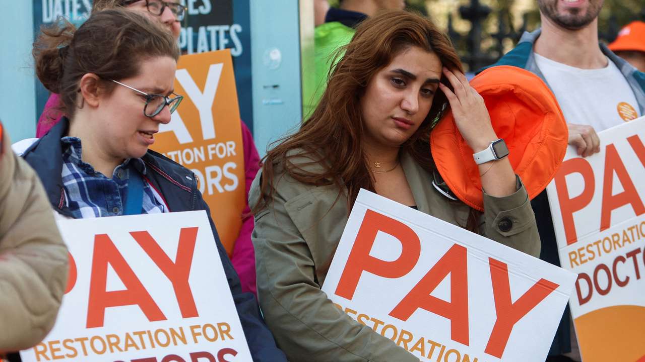 FILE PHOTO: Junior and senior doctors in England take part in a joint strike action for the first time in pay dispute