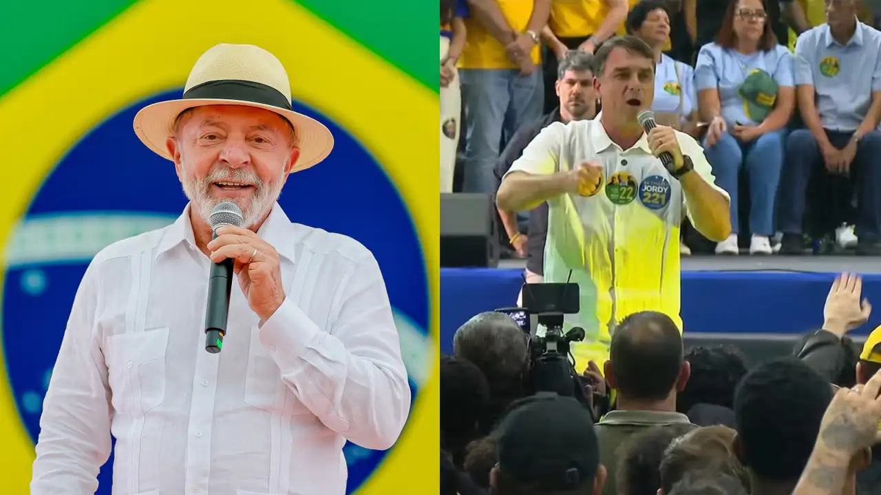 Lula (PT) e Flávio Bolsonaro (PT) em agendas no Rio. 22/08/2026