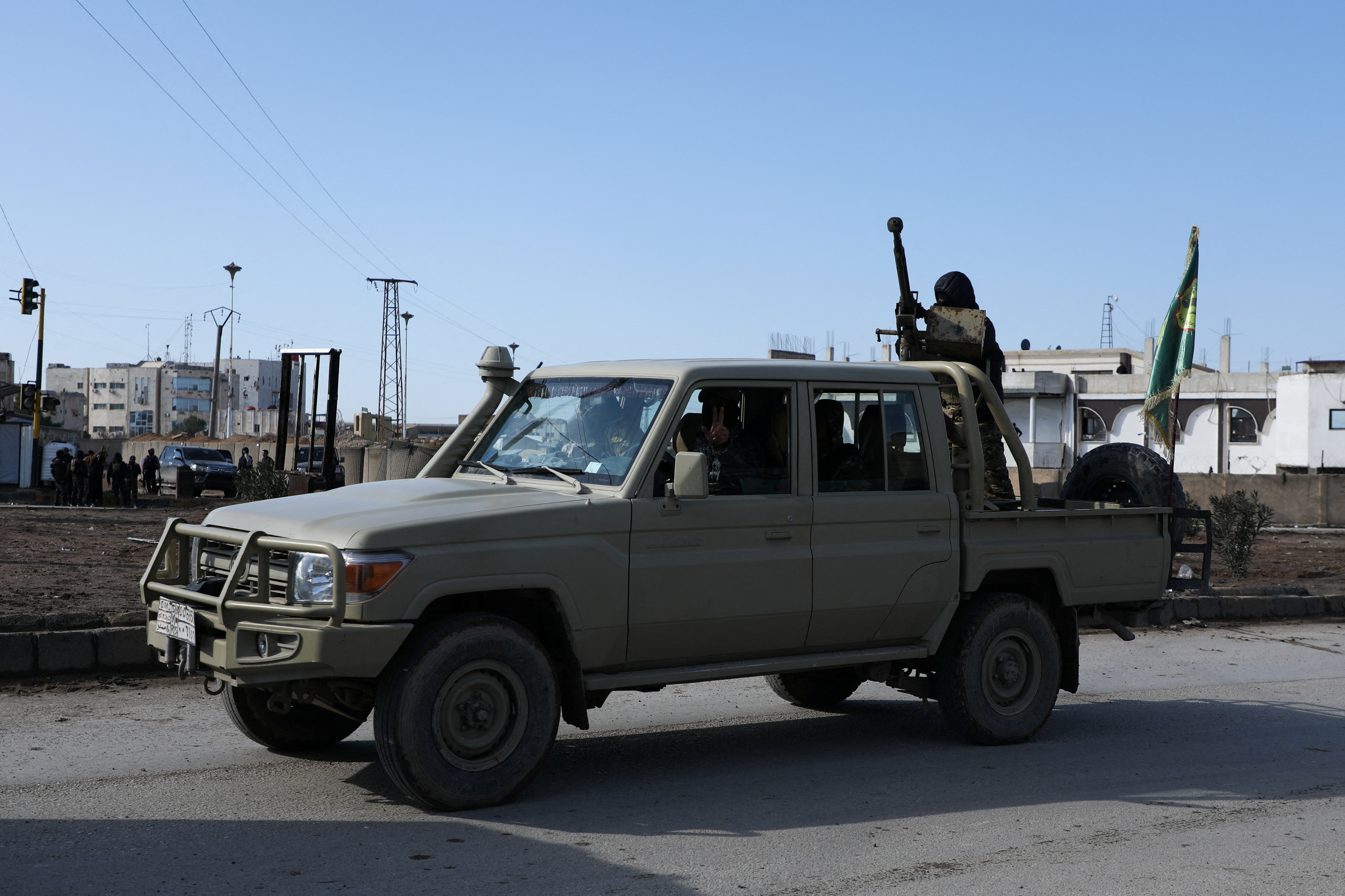 Syrian Democratic Forces (SDF) fighters deployed in Hasakah