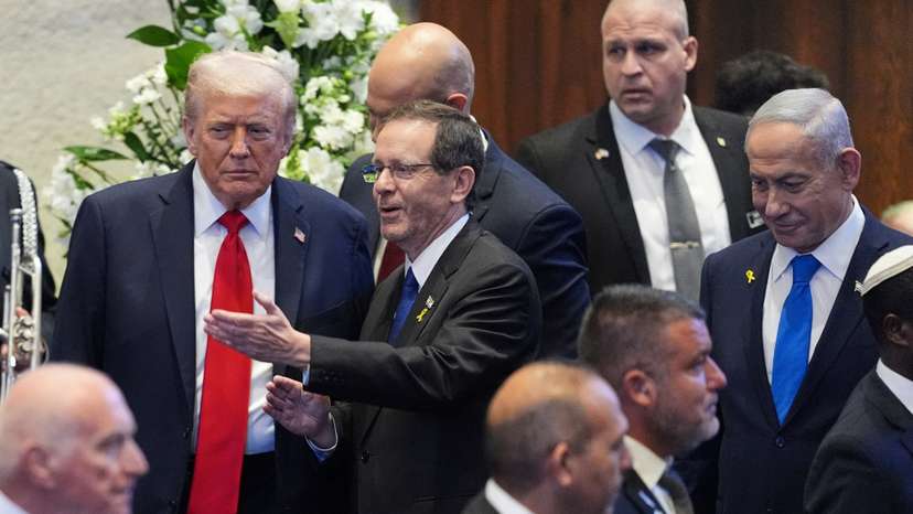 U.S. President Donald Trump addresses the Knesset in Jerusalem