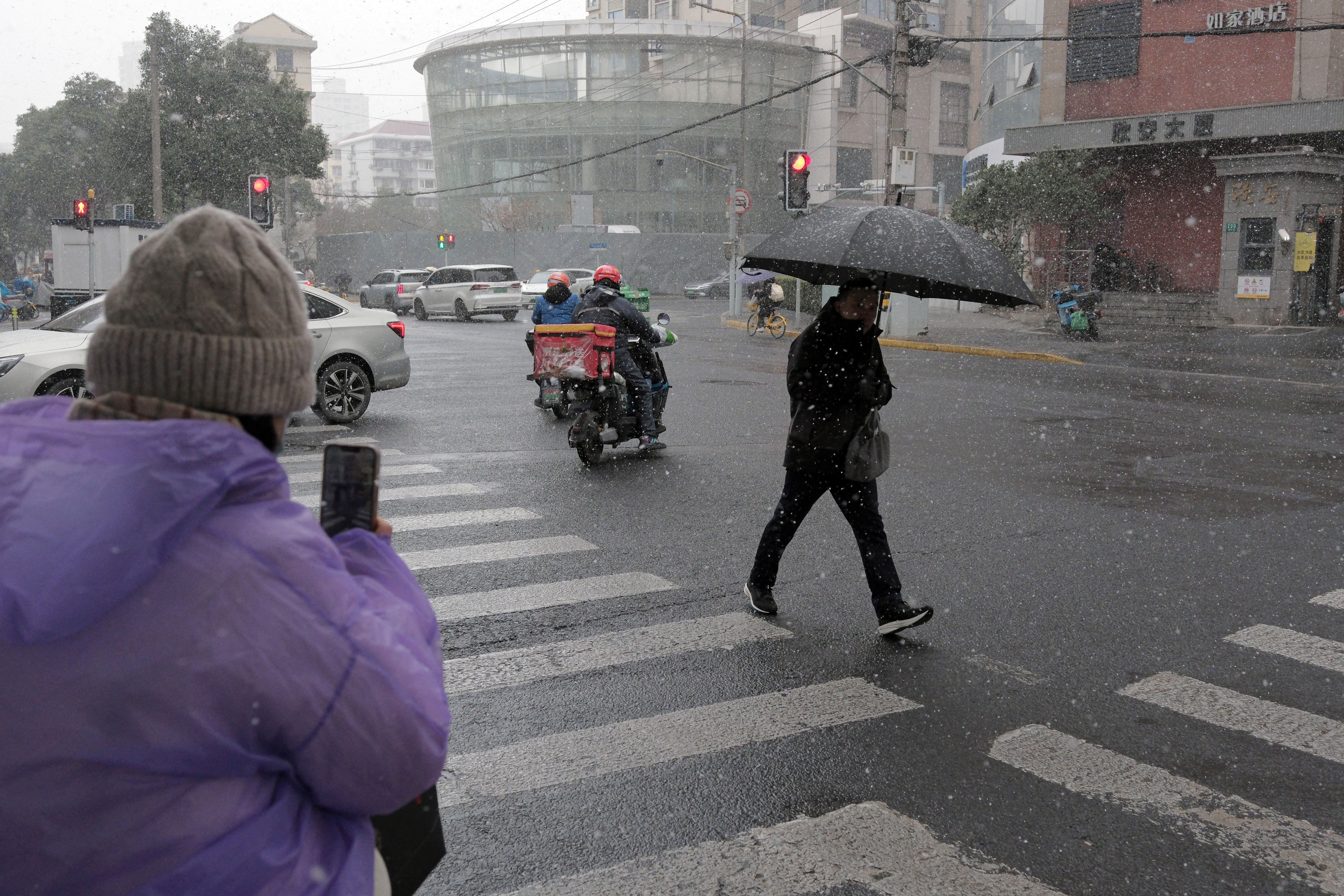 Snowfall in Shanghai