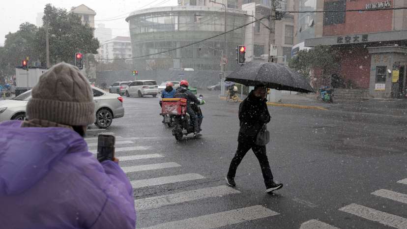 Snowfall in Shanghai