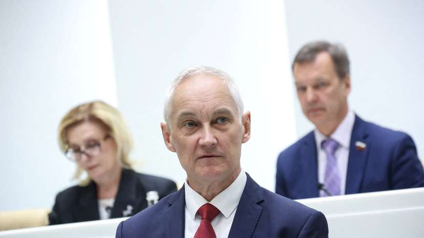 Nominee for Russian defence minister Belousov visits Federation Council, in Moscow