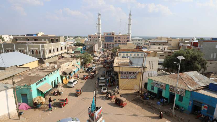 FILE PHOTO: A general view shows activity at a street in the southern city of Baidoa
