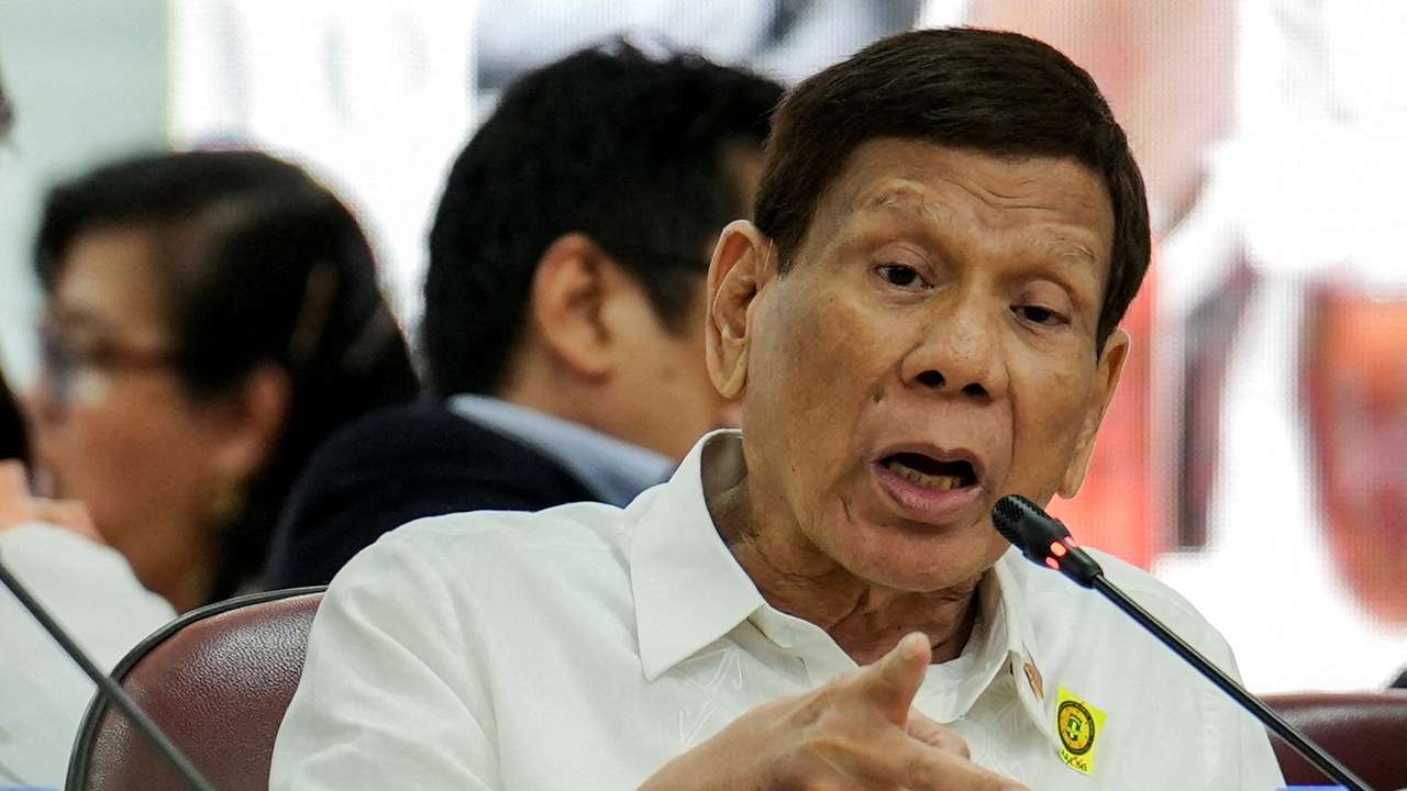 FILE PHOTO: Former Philippine President Rodrigo Duterte attends the House Quad Committee hearing