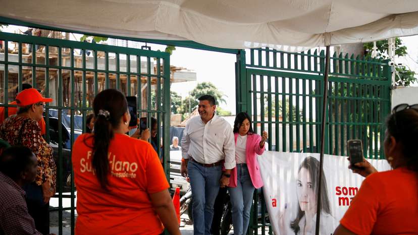 Freddy Superlano, leader of the Voluntad Popular party arrivew at a press conference, in Caracas