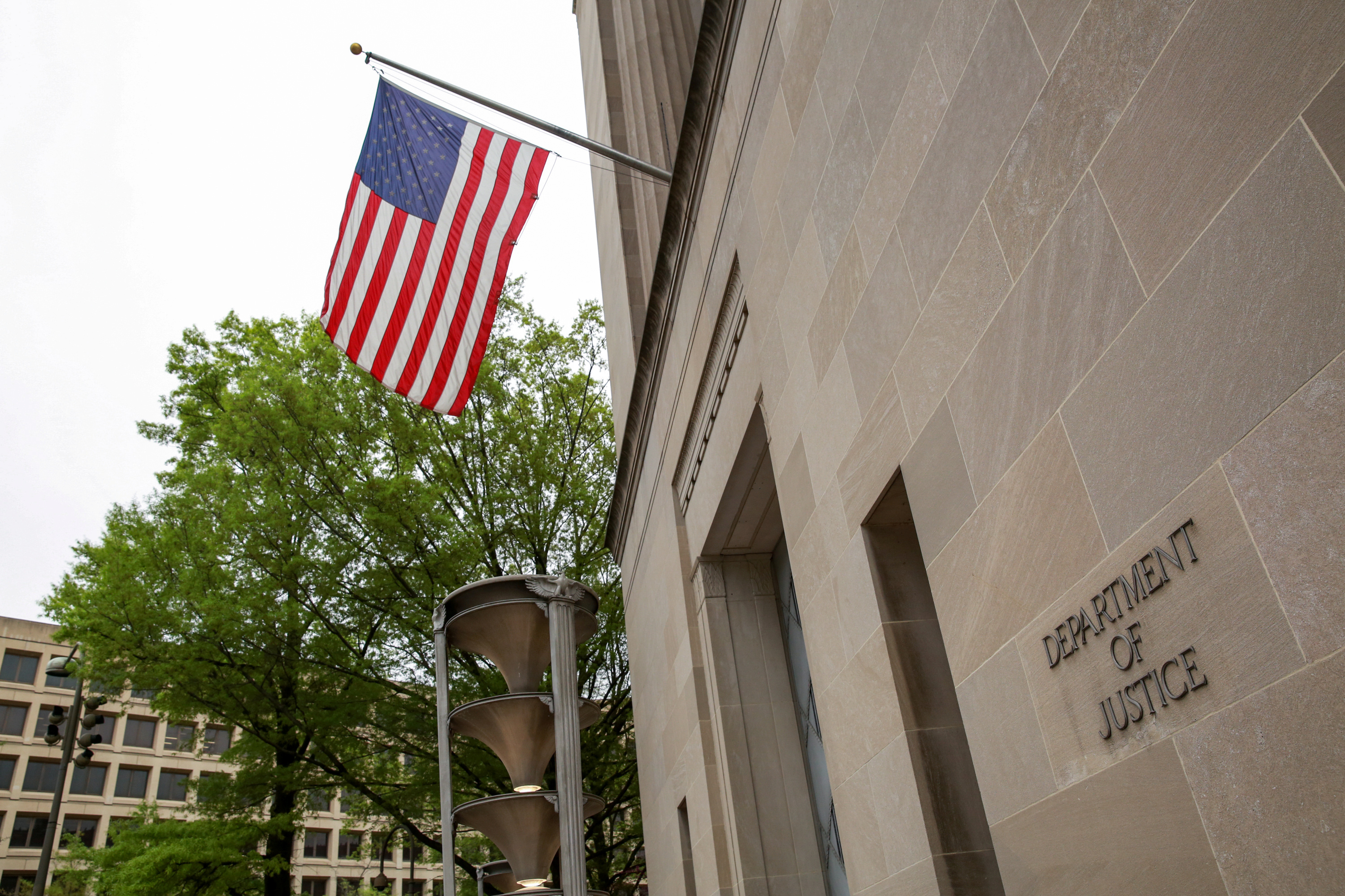 A general view of the Department of Justice building is seen ahead of the release of the Special Counsel Robert Mueller's report in Washington