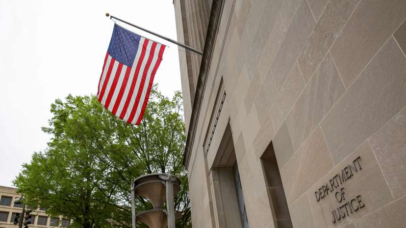 A general view of the Department of Justice building is seen ahead of the release of the Special Counsel Robert Mueller's report in Washington