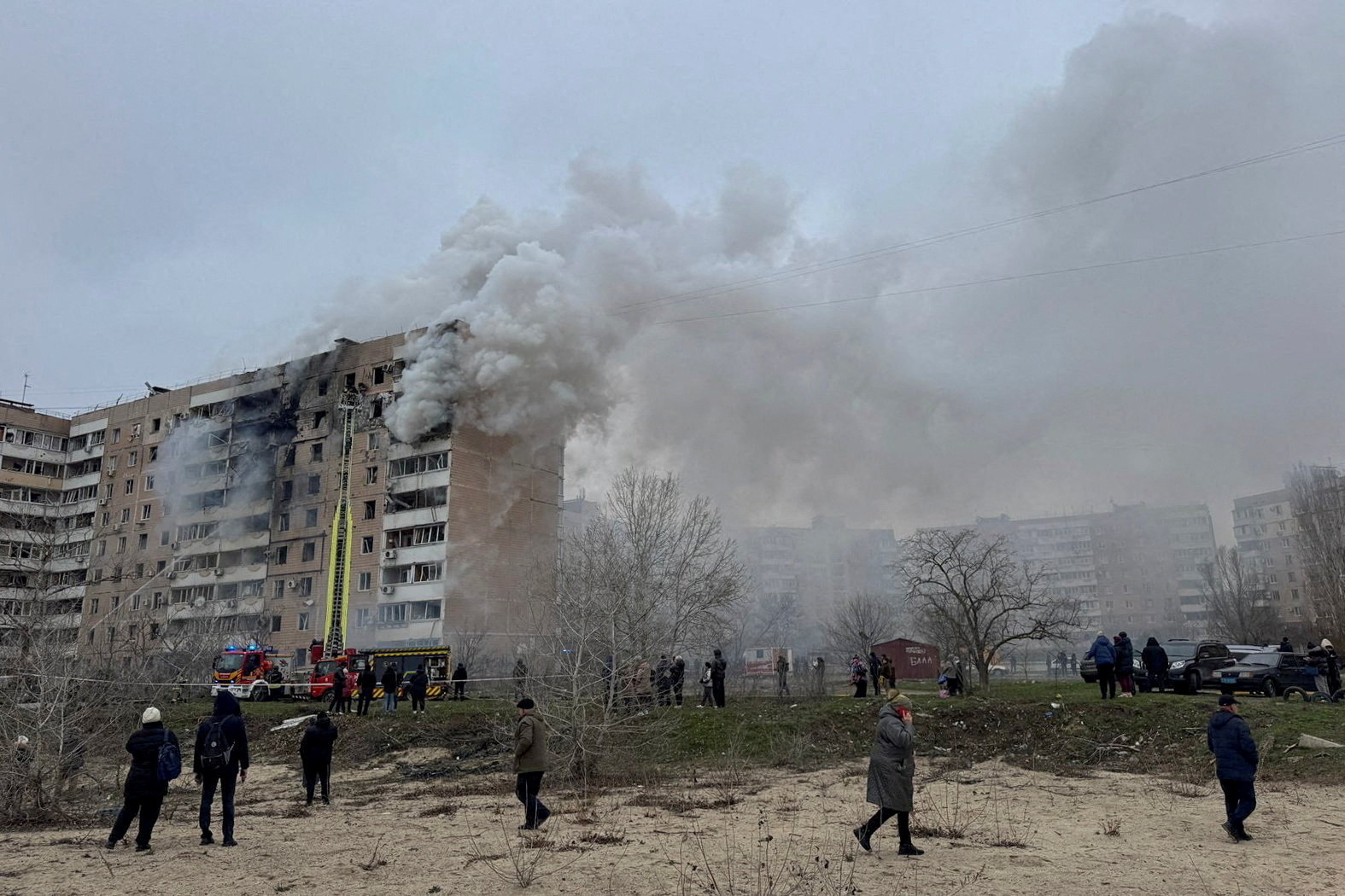 FILE PHOTO: Aftermath of a Russian air strike in Zaporizhzhia