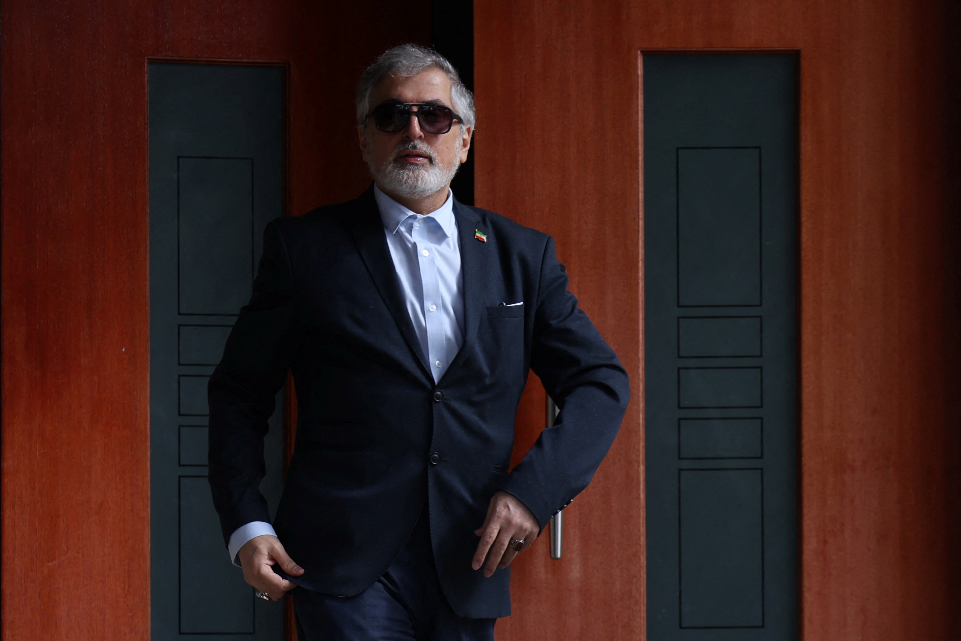 Iranian ambassador to Australia Ahmad Sadeghi outside his residence in Canberra