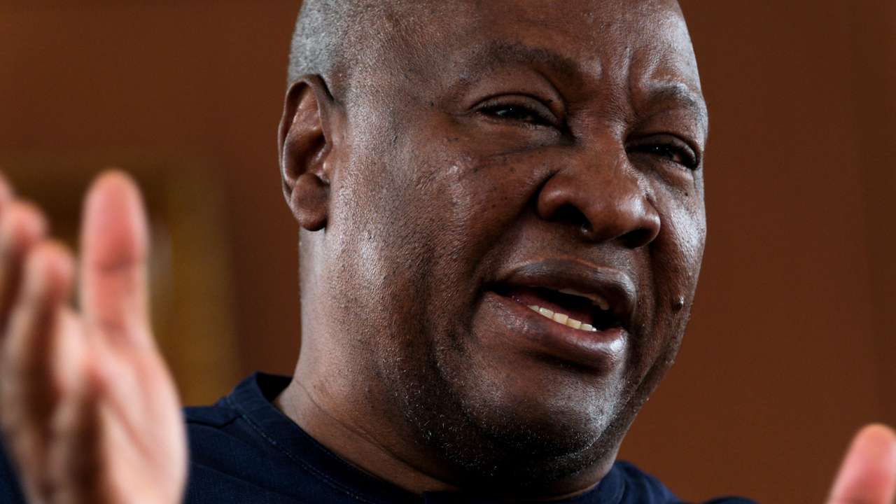 Ghana's NDC party presidential candidate Mahama gives interview to Reuters, in Accra